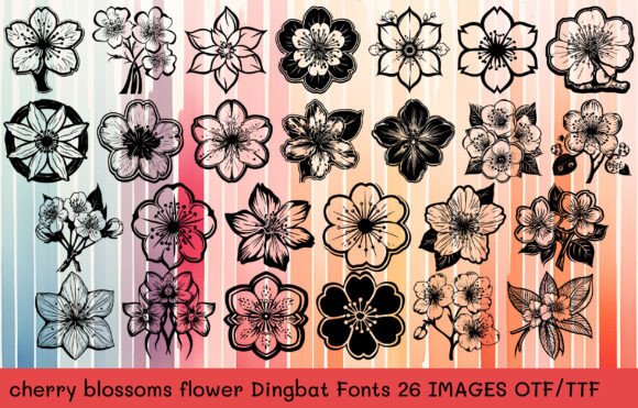 Cherry Blossoms Flower Font for Elegant Branding